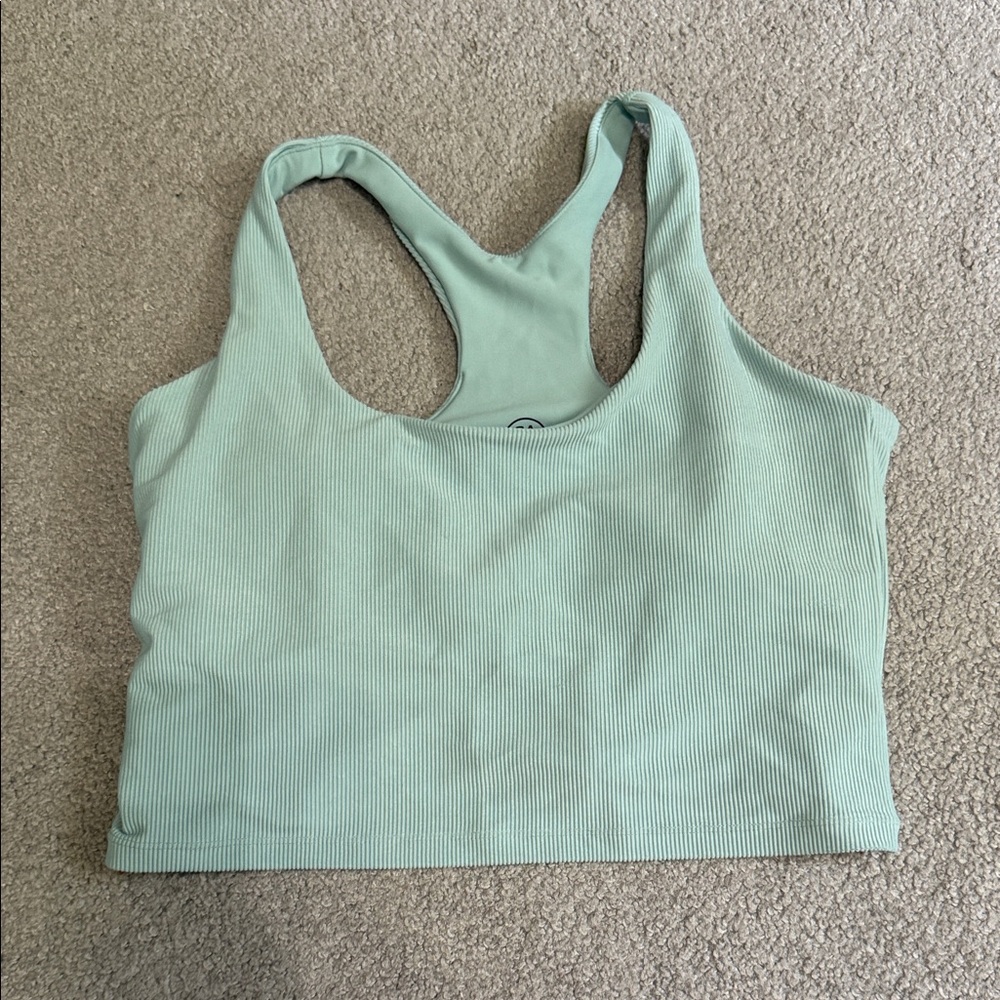 Mint Green Athletic Ribbed Tank Top